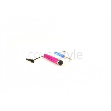 Bumper in Alluminio Ultra Sottile per iPhone 4 con Pennino - Fucsia