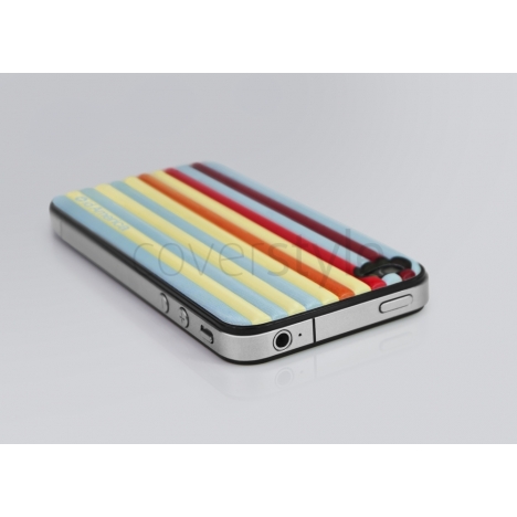 id America - Skin Cushi Stripe per iPhone 4/4S - Beach Red