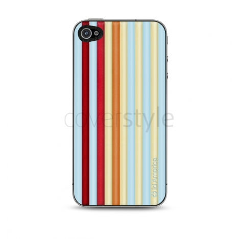 id America - Skin Cushi Stripe per iPhone 4/4S - Beach Red