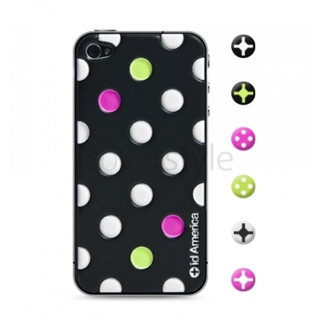 id America - Skin Cushi Dot per iPhone 4/4S - Disco Black