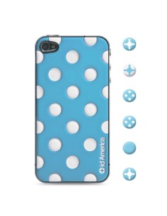 id America - Skin Cushi Dot per iPhone 4/4S - Aqua Blue