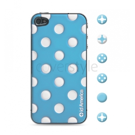 id America - Skin Cushi Dot per iPhone 4/4S - Aqua Blue