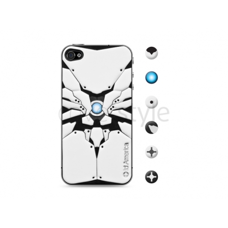 id America - Skin Cushi Robotics per iPhone 4/4S - White