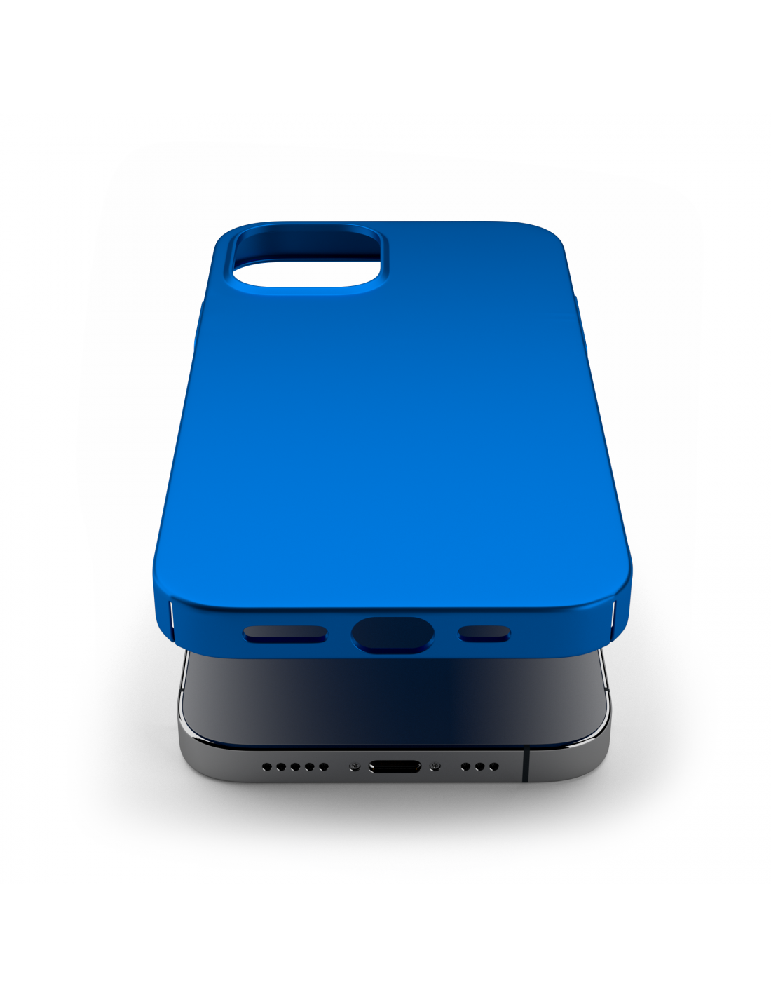 Custodia IPhone 12 Pro Con Fiori Secchi Naturali | Cover Floreale Fatta A Mano, Morbida, Ultrasottile, Supporta Ricarica Wireless, Colore Blu
