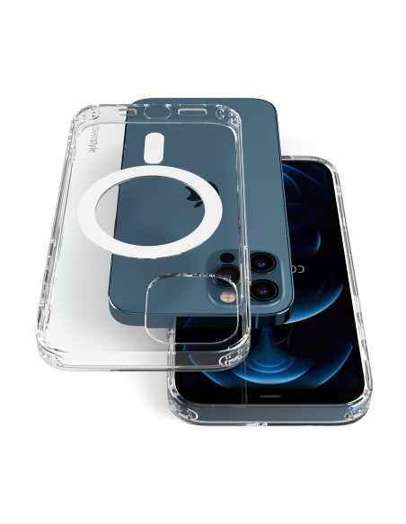 Custodia Magnetica YLK Per IPhone 12 | Cover Traslucida Opaca Con Magsafe | Antiurto Completa Con Protezione Obiettivo | Nero