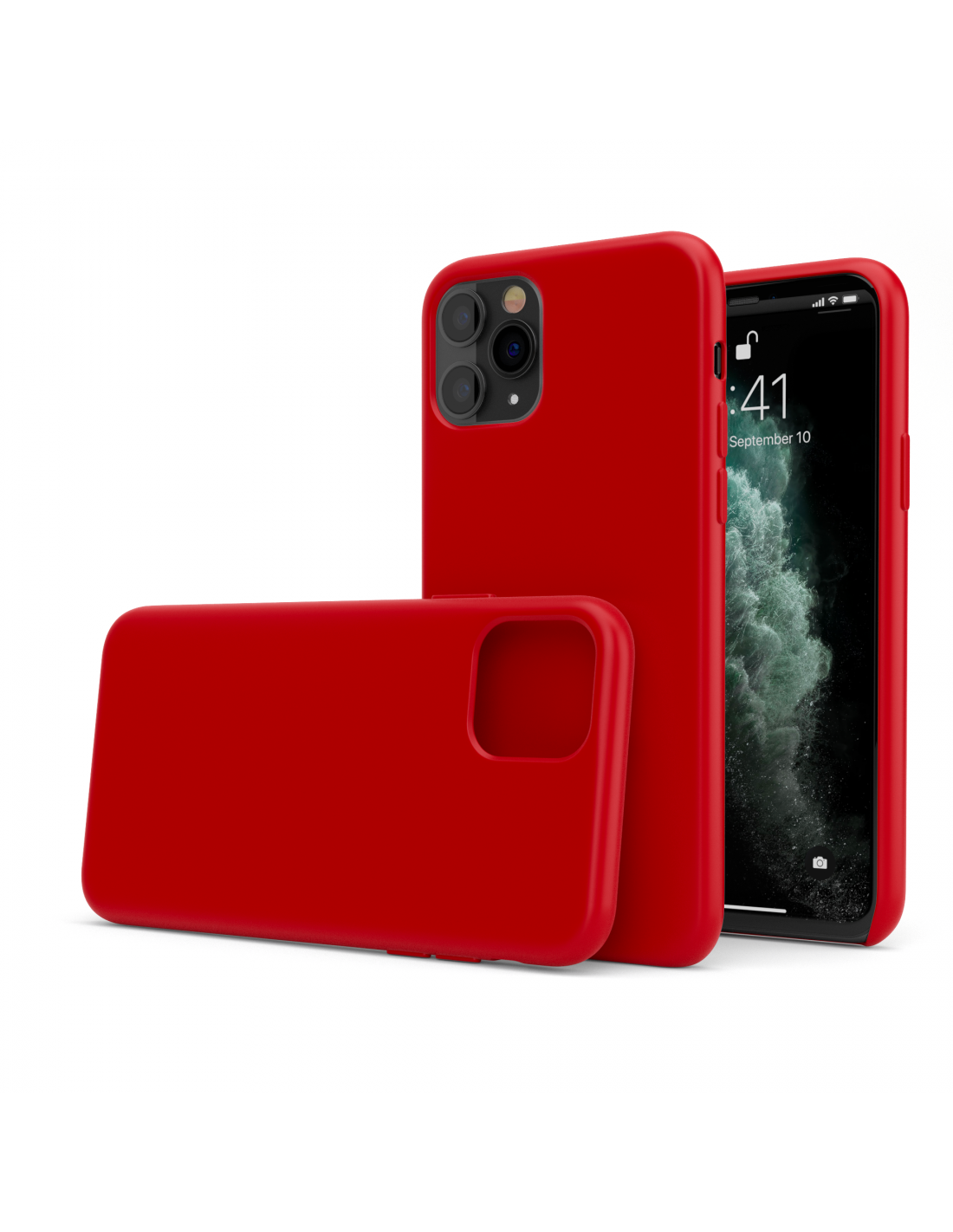 Custodia In Silicone Liquido I-Paint Per IPhone XS Max | Rosso Opaco Con Interno In Microfibra | Protezione Antigraffio E Anti-Impronta
