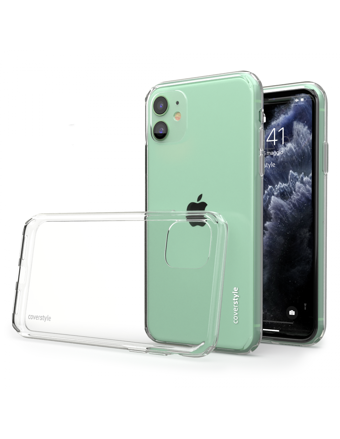 Cover DEFBSC Per IPhone 11 Con Glitter E Pianeti | Custodia Trasparente Rigida Posteriore In PC E Bordi Morbidi TPU, Protezione Antiurto, Nera - 4