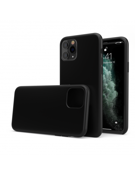 Custodia in Silicone + Microfibra per iPhone 11 Pro - Nero - LiquidSoft®