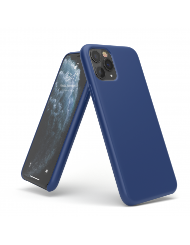 Custodia in Silicone + Microfibra per iPhone 11 Pro - Blu Cobalto - LiquidSoft®