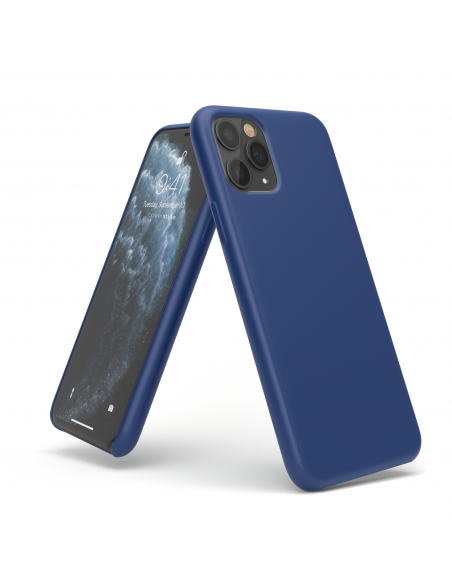 Custodia in Silicone + Microfibra per iPhone 11 Pro - Blu Cobalto - LiquidSoft® Custodia in Silicone + Microfibra per iPhone 11 Pro - Blu Cobalto - LiquidSoft®
