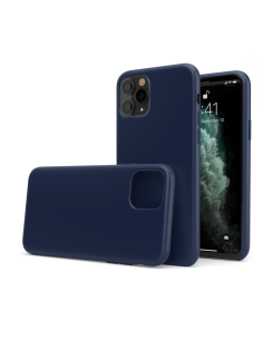 Custodia in Silicone + Microfibra per iPhone 11 Pro - Blu Notte - LiquidSoft®