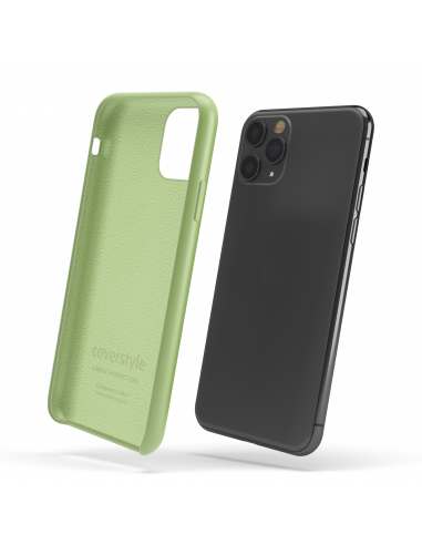 Custodia in Silicone + Microfibra per iPhone 11 Pro - Verde Chiaro - LiquidSoft®