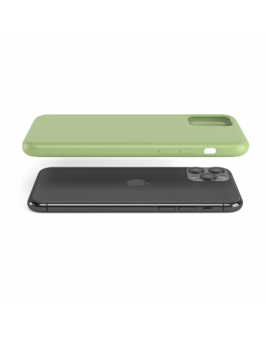 Custodia in Silicone + Microfibra per iPhone 11 Pro - Verde Chiaro - LiquidSoft®