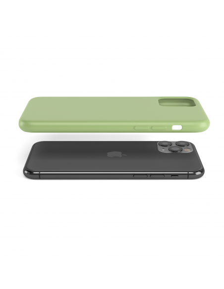 Custodia in Silicone + Microfibra per iPhone 11 Pro - Verde Chiaro - LiquidSoft® Custodia in Silicone + Microfibra per iPhone 11 Pro - Verde Chiaro - LiquidSoft®