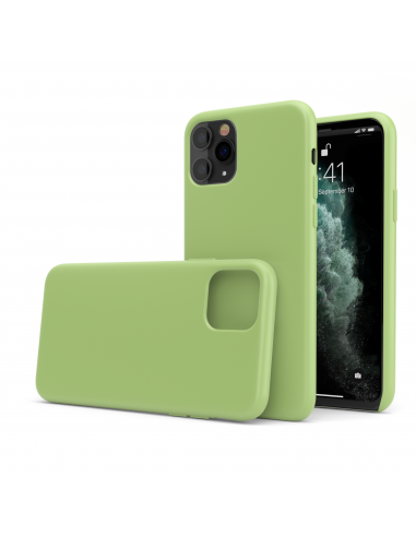 LiquidSoft® - Cover in Silicone Soft-Touch + Microfibra per iPhone 11 Pro - Verde Chiaro