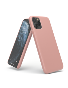 Custodia in Silicone + Microfibra per iPhone 11 Pro - Rosa Scuro - LiquidSoft® 2