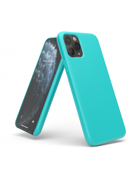 Custodia in Silicone + Microfibra per iPhone 11 Pro - Azzurro - LiquidSoft® Custodia in Silicone + Microfibra per iPhone 11 Pro - Azzurro - LiquidSoft®
