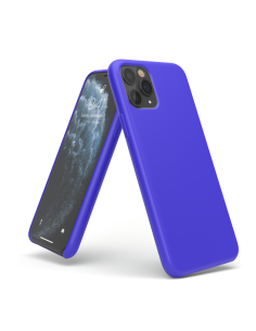 Custodia in Silicone + Microfibra per iPhone 11 Pro - Blu Vivido - LiquidSoft® 2