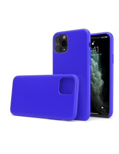 Custodia in Silicone + Microfibra per iPhone 11 Pro - Blu Vivido - LiquidSoft®