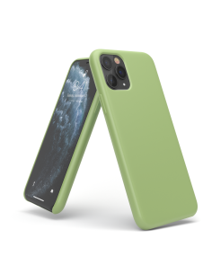 Custodia in Silicone + Microfibra per iPhone 11 Pro Max (6.5") - Verde Chiaro - LiquidSoft® 2