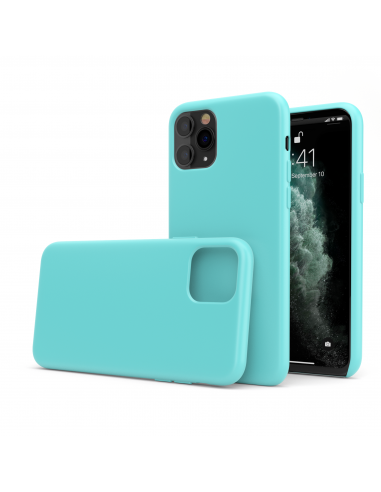 LiquidSoft® - Cover in Silicone Soft-Touch + Microfibra per iPhone 11 Pro Max (6.5") - Azzurro