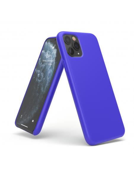 Custodia in Silicone + Microfibra per iPhone 11 Pro Max (6.5") - Blu Vivido - LiquidSoft® Custodia in Silicone + Microfibra per iPhone 11 Pro Max (6.5") - Blu Vivido - LiquidSoft®