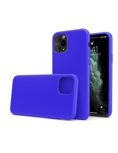 Custodia in Silicone + Microfibra per iPhone 11 Pro Max (6.5") - Blu Vivido - LiquidSoft®