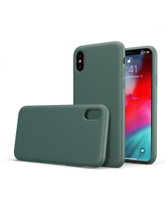 Custodia in Silicone Verde Notte + Microfibra per iPhone X/XS - LiquidSoft®