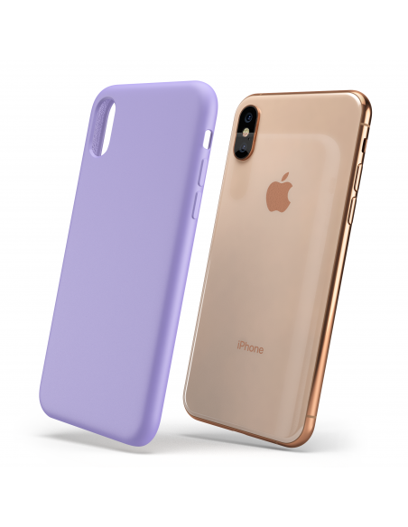 Custodia LiquidSoft® in Silicone + Interno Microfibra - iPhone X/XS - Viola
