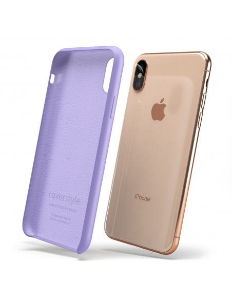 Custodia LiquidSoft® in Silicone + Interno Microfibra - iPhone X/XS - Viola