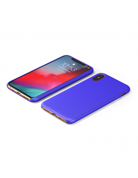 Custodia LiquidSoft® in Silicone + Interno Microfibra - iPhone X/XS - Blu Vivido