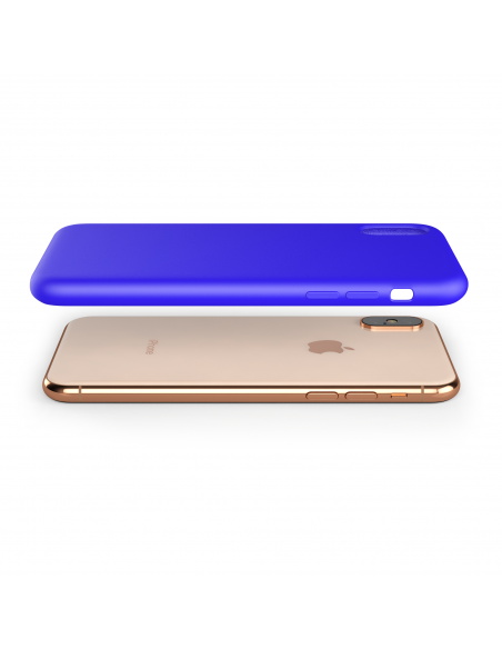 Custodia LiquidSoft® in Silicone + Interno Microfibra - iPhone X/XS - Blu Vivido