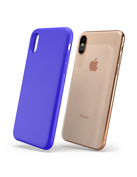 Custodia LiquidSoft® in Silicone + Interno Microfibra - iPhone X/XS - Blu Vivido