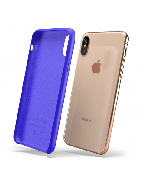 Custodia LiquidSoft® in Silicone + Interno Microfibra - iPhone X/XS - Blu Vivido