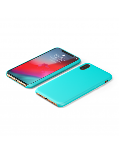 Custodia LiquidSoft® in Silicone + Interno Microfibra - iPhone X/XS - Azzurro