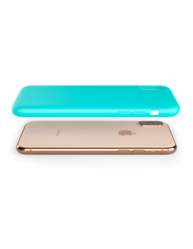 Custodia LiquidSoft® in Silicone + Interno Microfibra - iPhone X/XS - Azzurro
