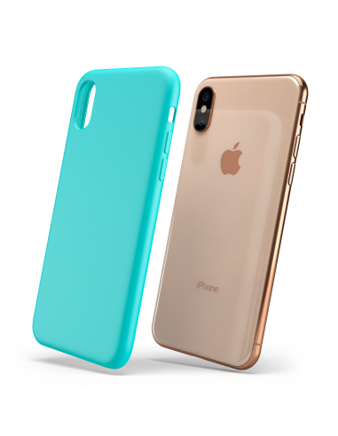 Custodia LiquidSoft® in Silicone + Interno Microfibra - iPhone X/XS - Azzurro