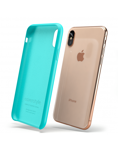 Custodia LiquidSoft® in Silicone + Interno Microfibra - iPhone X/XS - Azzurro