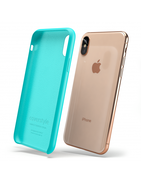 Custodia LiquidSoft® in Silicone + Interno Microfibra - iPhone X/XS - Azzurro