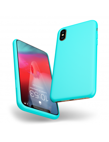 Custodia LiquidSoft® in Silicone + Interno Microfibra - iPhone X/XS - Azzurro