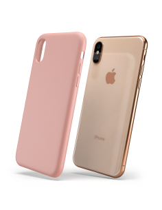 Custodia LiquidSoft® in Silicone + Interno Microfibra - iPhone X/XS - Rosa Scuro 2