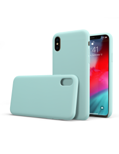 Custodia LiquidSoft® in Silicone + Interno Microfibra - iPhone X/XS - Turchese