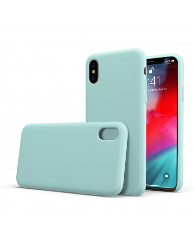 Custodia LiquidSoft® in Silicone + Interno Microfibra - iPhone X/XS - Turchese