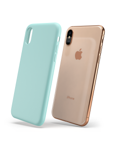 Custodia LiquidSoft® in Silicone + Interno Microfibra - iPhone X/XS - Turchese 2