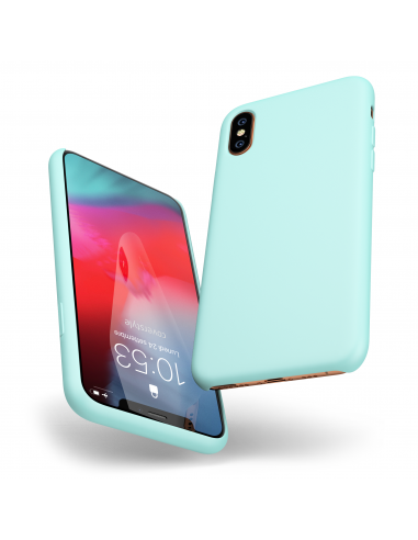 Custodia LiquidSoft® in Silicone + Interno Microfibra - iPhone X/XS - Turchese