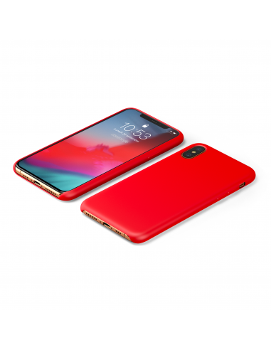 Custodia LiquidSoft® in Silicone + Interno Microfibra - iPhone X/XS - Rosso