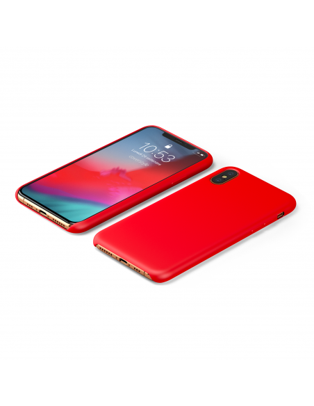 Custodia LiquidSoft® in Silicone + Interno Microfibra - iPhone X/XS - Rosso