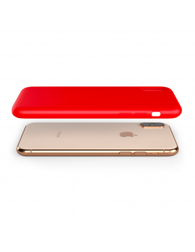 Custodia LiquidSoft® in Silicone + Interno Microfibra - iPhone X/XS - Rosso