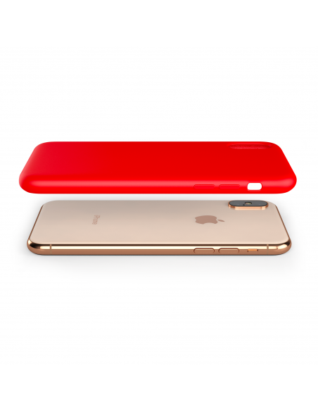 Custodia LiquidSoft® in Silicone + Interno Microfibra - iPhone X/XS - Rosso