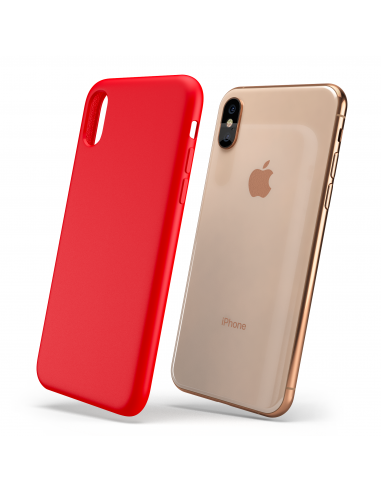 Custodia LiquidSoft® in Silicone + Interno Microfibra - iPhone X/XS - Rosso